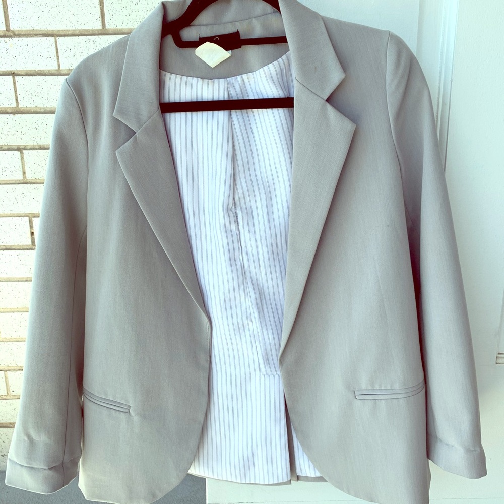 Gray Pinstripe Blazer